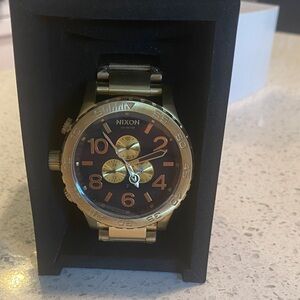 Nixon 51-30 Gold and Black Watch with Chronograph